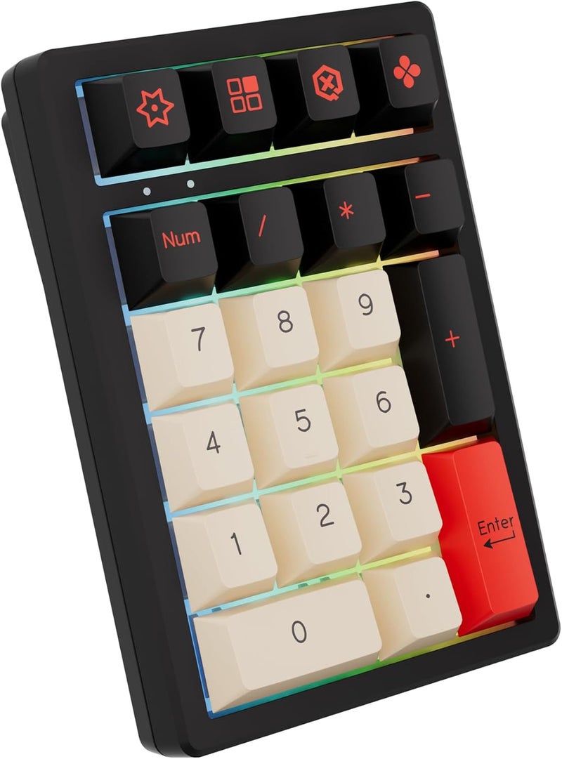 KEYCOOL K21 Wireless Numeric Keyboard, Mechanical Number Keypad Hot-swappable Bluetooth Numpad 5.0/2.4GHz, RGB Numerical Keyboard for Laptop Mac Win iOS Android - Image 2